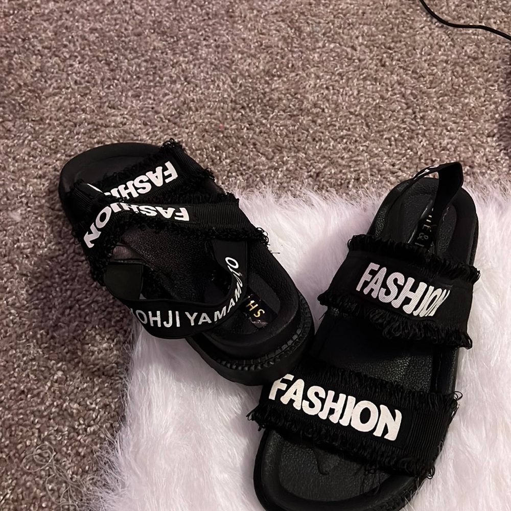 FASHION label sandals all black size 40
